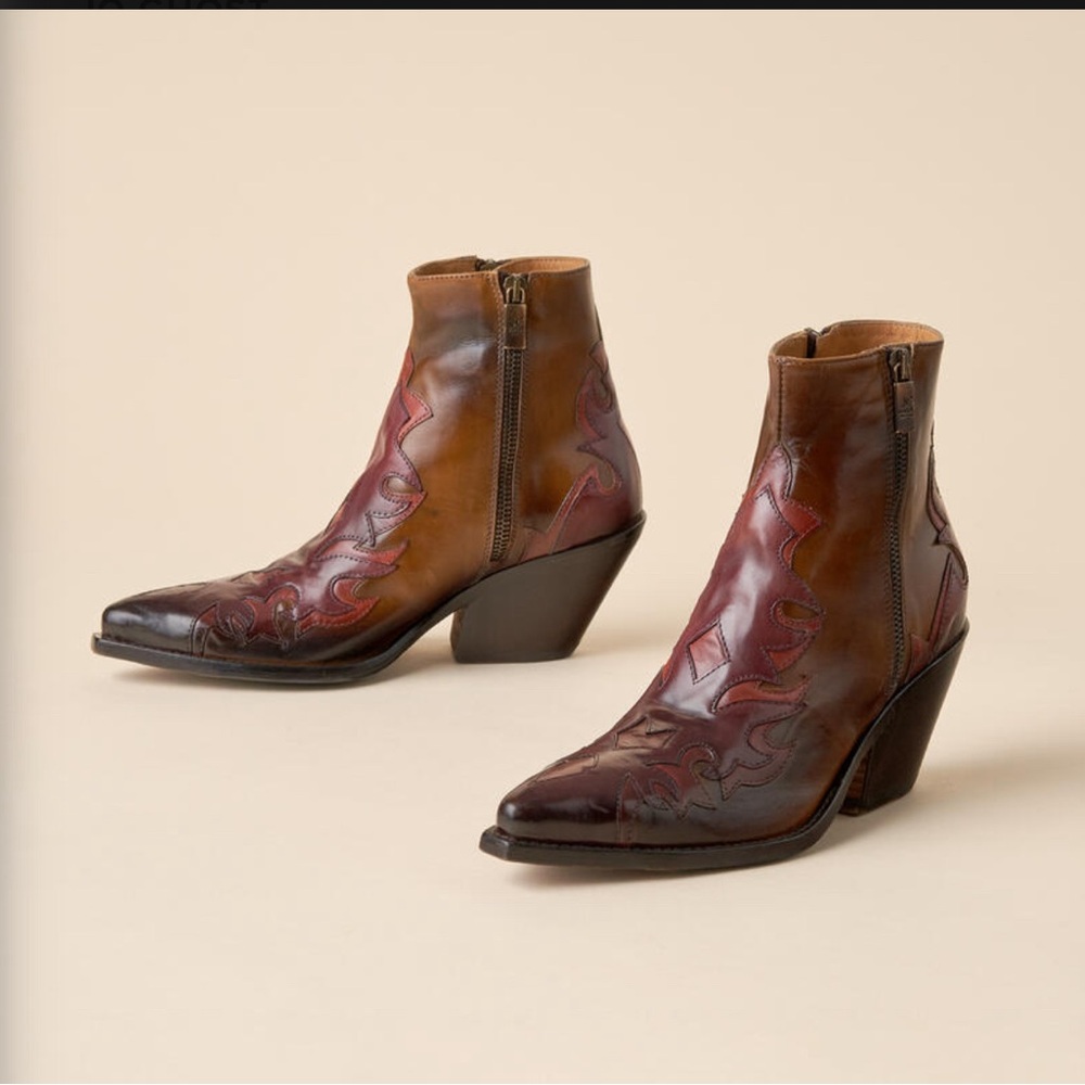 Jo Ghost emblazoned short boot in bronze 38 - Picture 2 of 15